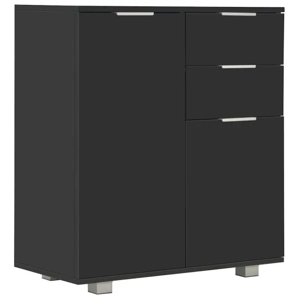 Dulap, negru extralucios, 71x35x80 cm, lemn prelucrat
