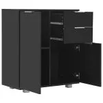 Dulap, negru extralucios, 71x35x80 cm, lemn prelucrat