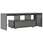 Comodă TV cu lumini LED, negru extralucios, 130x35x45 cm