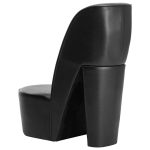 Scaun, design toc înalt, negru, piele ecologică