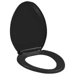 Capac WC cu închidere silențioasă, eliberare rapidă, negru