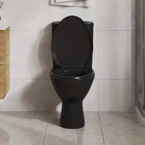 Capac WC cu închidere silențioasă, eliberare rapidă, negru
