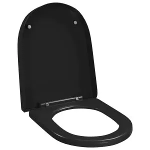 Capac WC cu închidere silențioasă, eliberare rapidă, negru