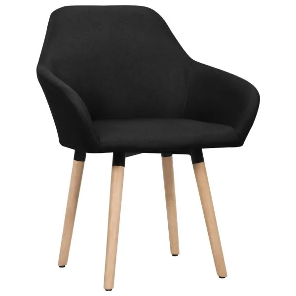 Scaune de bucătărie, 2 buc. negru, textil
