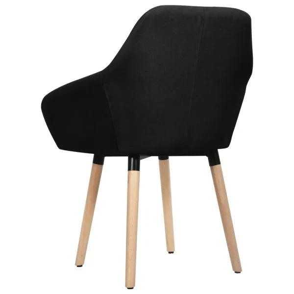 Scaune de bucătărie, 2 buc. negru, textil