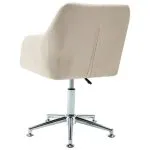 Scaun de sufragerie pivotant, crem, material textil