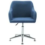 Scaun de sufragerie pivotant, albastru, material textil