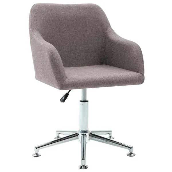 Scaun de sufragerie pivotant, gri taupe, material textil