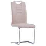 Scaune de bucătărie cantilever 2 buc. cappuccino piele eco