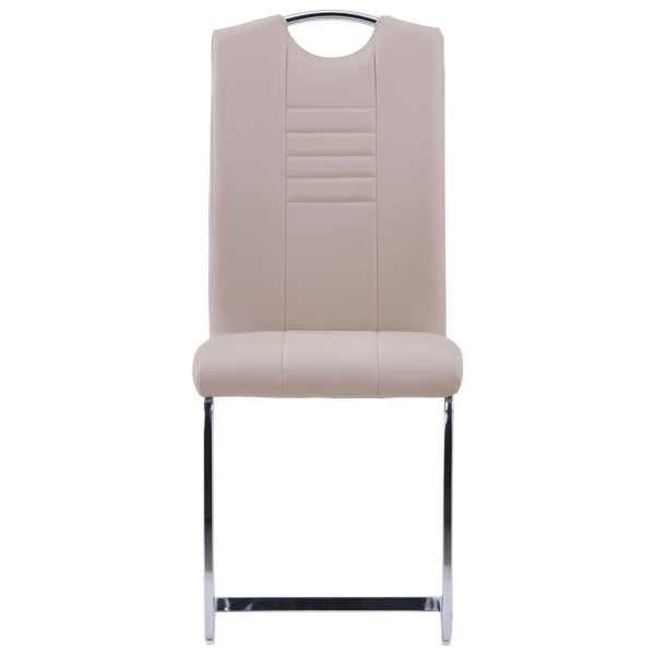 Scaune de bucătărie cantilever 2 buc. cappuccino piele eco