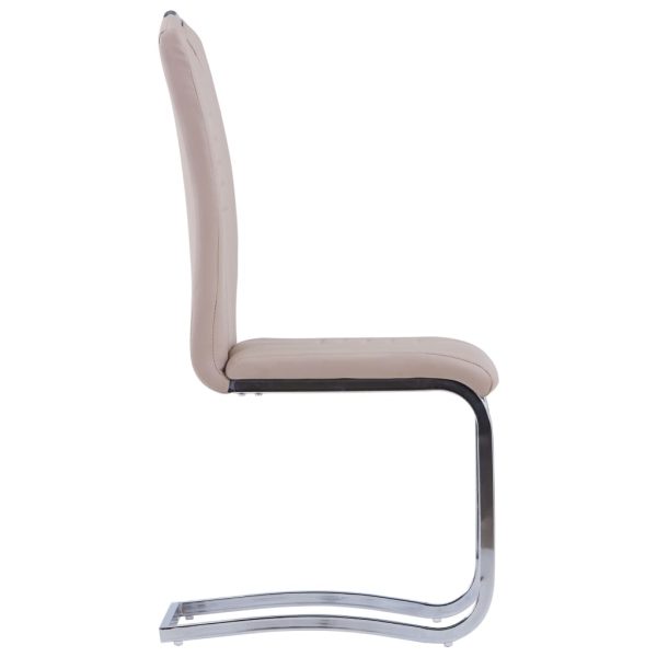 Scaune de bucătărie cantilever 2 buc. cappuccino piele eco