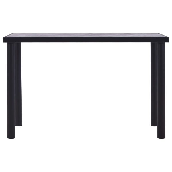 Masă de bucătărie, negru & gri beton, 120 x 60 x 75 cm, MDF