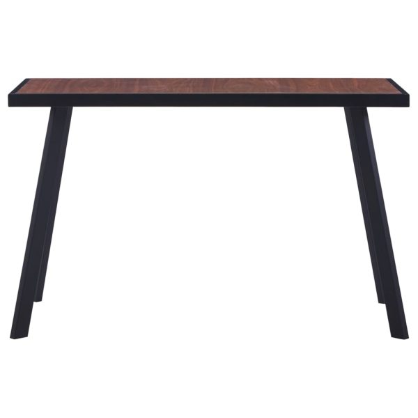 Masă de bucătărie, natural și negru, 120x60x75 cm, MDF