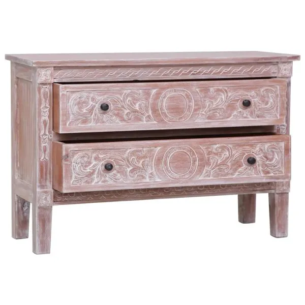 Dulap cu 2 sertare, 90x30x60 cm, lemn masiv de mahon