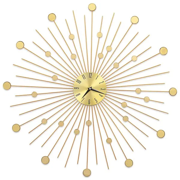Ceas de perete, auriu, 70 cm, metal