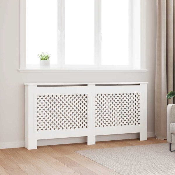 Mască pentru calorifer, alb, 172x19x81,5 cm, MDF