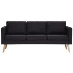 Set canapele, 2 piese, negru, material textil