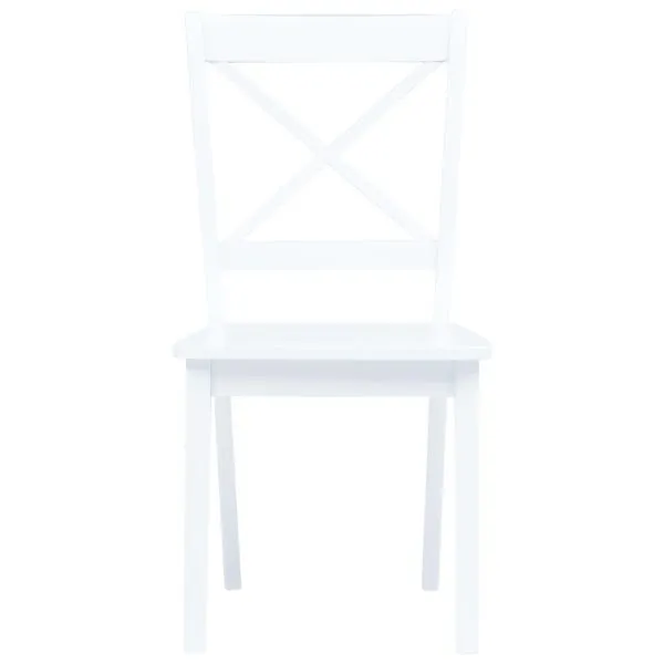 Set mobilier bucătărie, 5 piese, alb, lemn masiv de hevea