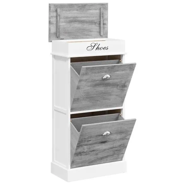 Pantofar, gri, 50x28x98 cm, lemn de paulownia