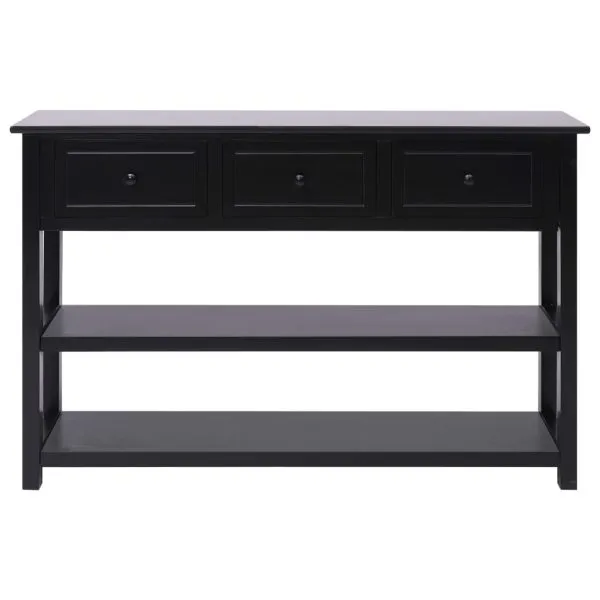 Dulap, negru, 115x30x76 cm, lemn