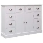 Dulap cu 10 sertare, alb, 113 x 30 x 79 cm, lemn