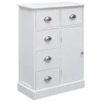 Dulap cu 10 sertare, alb, 113 x 30 x 79 cm, lemn