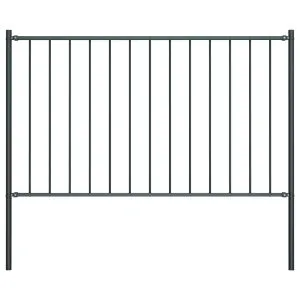 Panou de gard cu stâlpi, antracit, 1,7 x 1,25 m, oțel