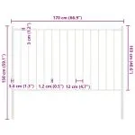 Panou de gard cu stâlpi alb 1,7×1 m oțel vopsit electrostatic