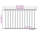 Panou de gard, antracit, 1,7×1,25 m, oțel vopsit electrostatic
