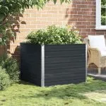 Strat înălțat de grădină antracit 100x100x77 cm oțel galvanizat