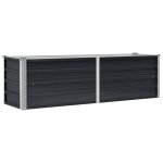 Strat înălțat de grădină antracit 160x40x45 cm oțel galvanizat