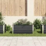 Strat înălțat de grădină antracit 100x40x45 cm oțel galvanizat