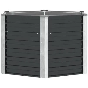 Strat înălțat de grădină antracit 129x129x77 cm oțel galvanizat