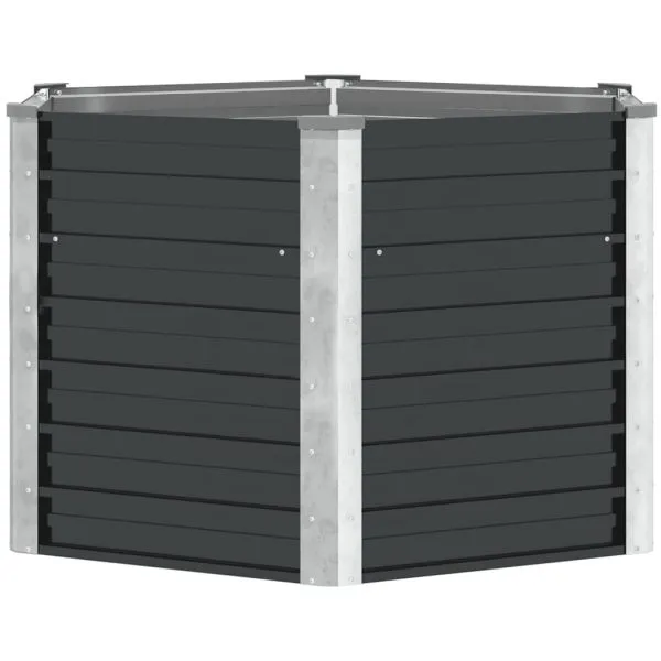 Strat înălțat de grădină antracit 129x129x77 cm oțel galvanizat
