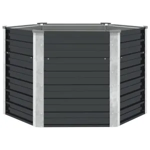 Strat înălțat de grădină antracit 129x129x77 cm oțel galvanizat