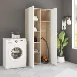 Dulap de depozitare alb & stejar sonoma 80×35,5×180 cm PAL