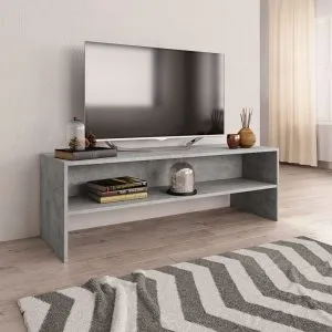 Comodă TV, gri beton, 120 x 40 x 40 cm, lemn prelucrat