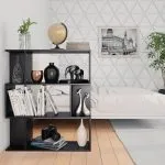 Bibliotecă/Separator cameră, negru, 80x24x96 cm, lemn prelucrat