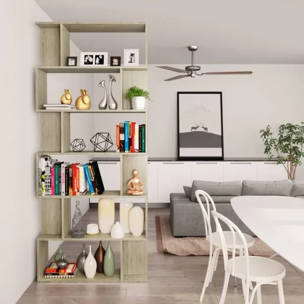 Bibliotecă/Separator, stejar sonoma 80x24x192 cm lemn prelucrat