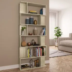 Bibliotecă/Separator, stejar sonoma 80x24x192 cm lemn prelucrat