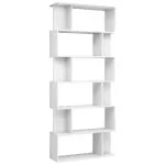 Bibliotecă/Separator cameră, alb extralucios, 80x24x192 cm, PAL