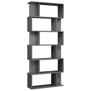 Bibliotecă/Separator cameră, gri extralucios, 80x24x192 cm, PAL
