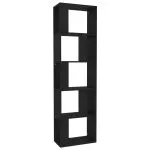 Bibliotecă/Separator cameră negru, 45x24x159 cm, lemn prelucrat