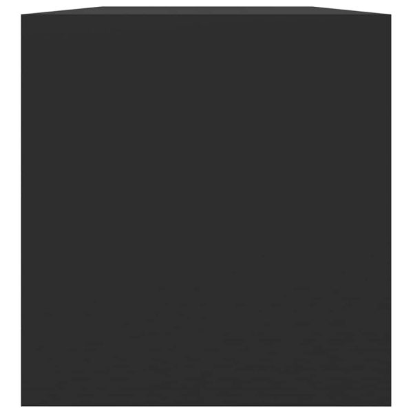 Cutie de depozitare viniluri, negru, 71x34x36 cm, lemn compozit