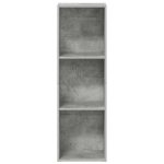 Bibliotecă/Dulap TV, gri beton, 36x30x114 cm, lemn prelucrat