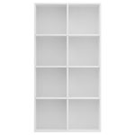 Bibliotecă/Dulap, alb, 66x30x130 cm, lemn prelucrat