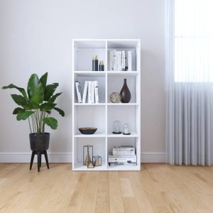 Bibliotecă/Dulap, alb, 66x30x130 cm, lemn prelucrat
