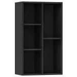 Bibliotecă/Dulap, negru, 50x25x80 cm, lemn prelucrat