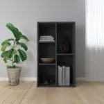 Bibliotecă/Servantă, gri, 50x25x80 cm, PAL