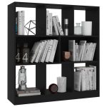Bibliotecă, negru, 97,5×29,5×100 cm, lemn prelucrat